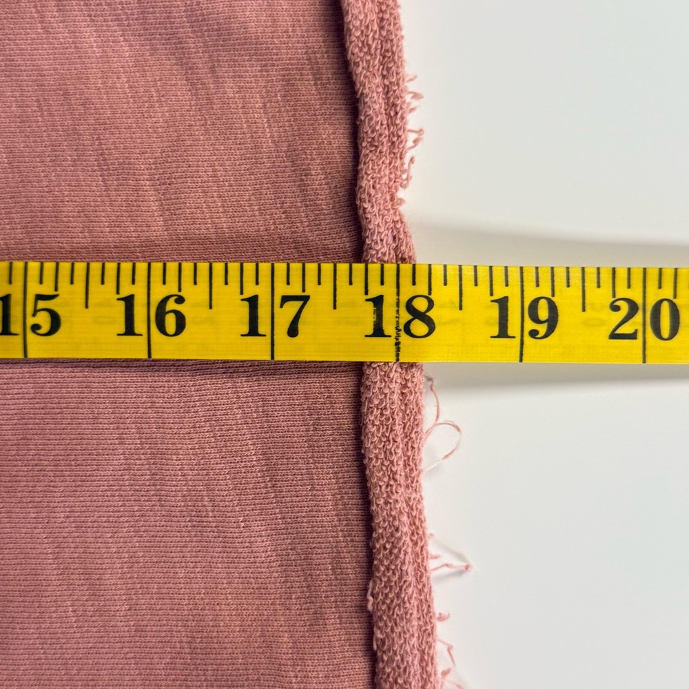 Anthropologie Maeve V-Neck Cropped Sweatshirt Tea Rose Size Medium - Picture 7 of 7